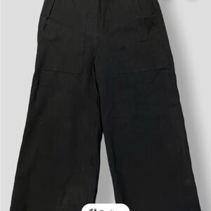 Spanx cropped Black Wide-Leg Pants